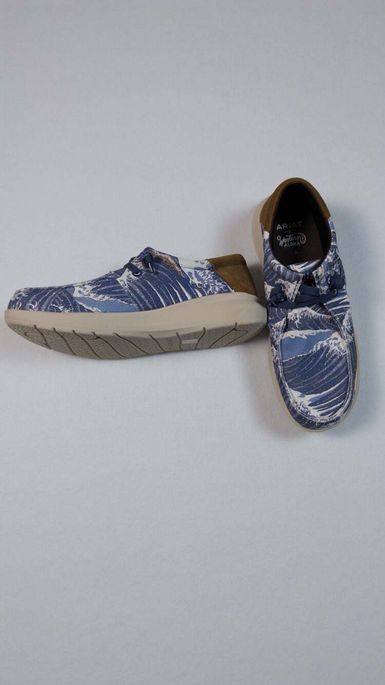 Ariat Hilo x Western Aloha Alenuihaha Slip On Shoes Men 9.5 NWOT Wave Print - Picture 6 of 12